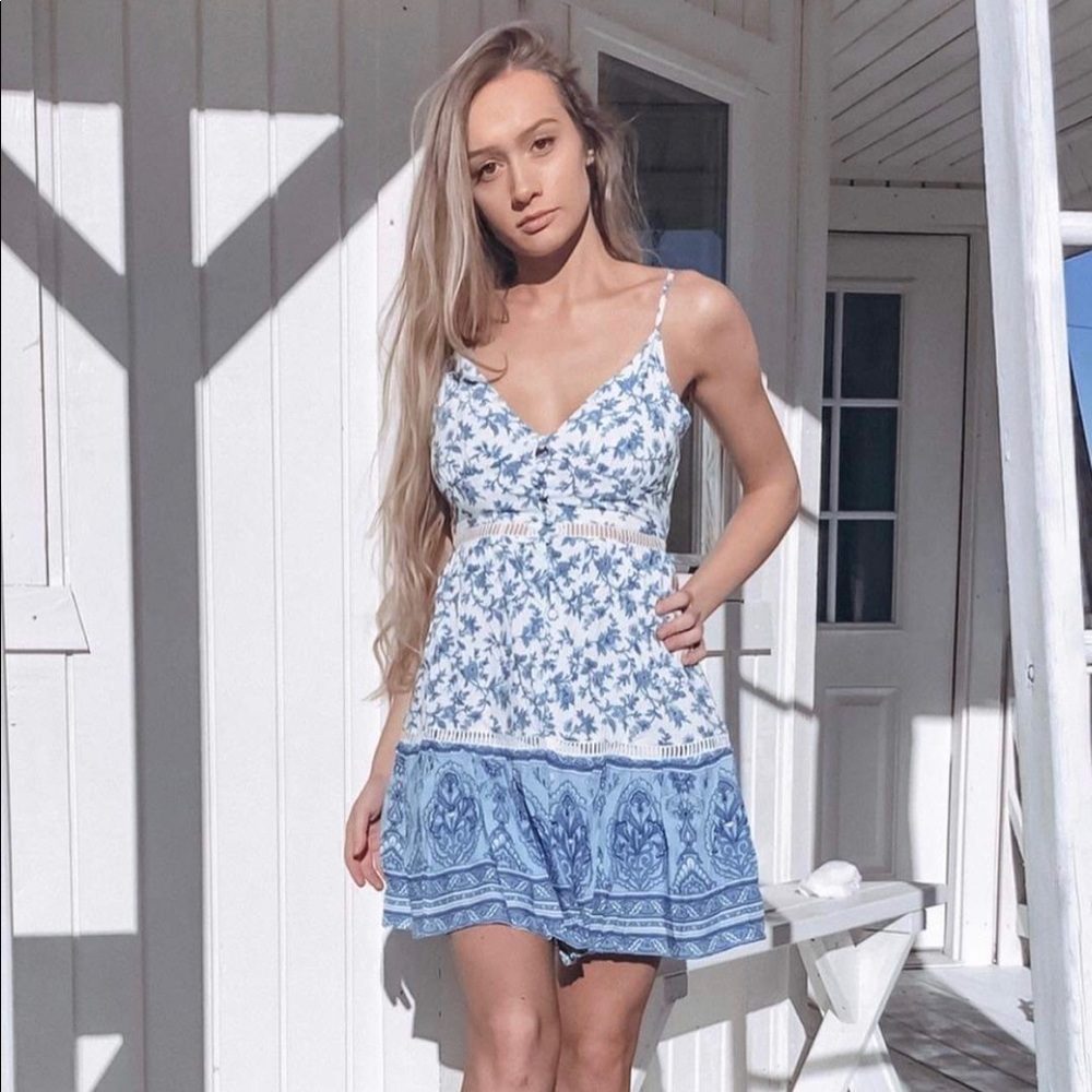 Blue floral dress